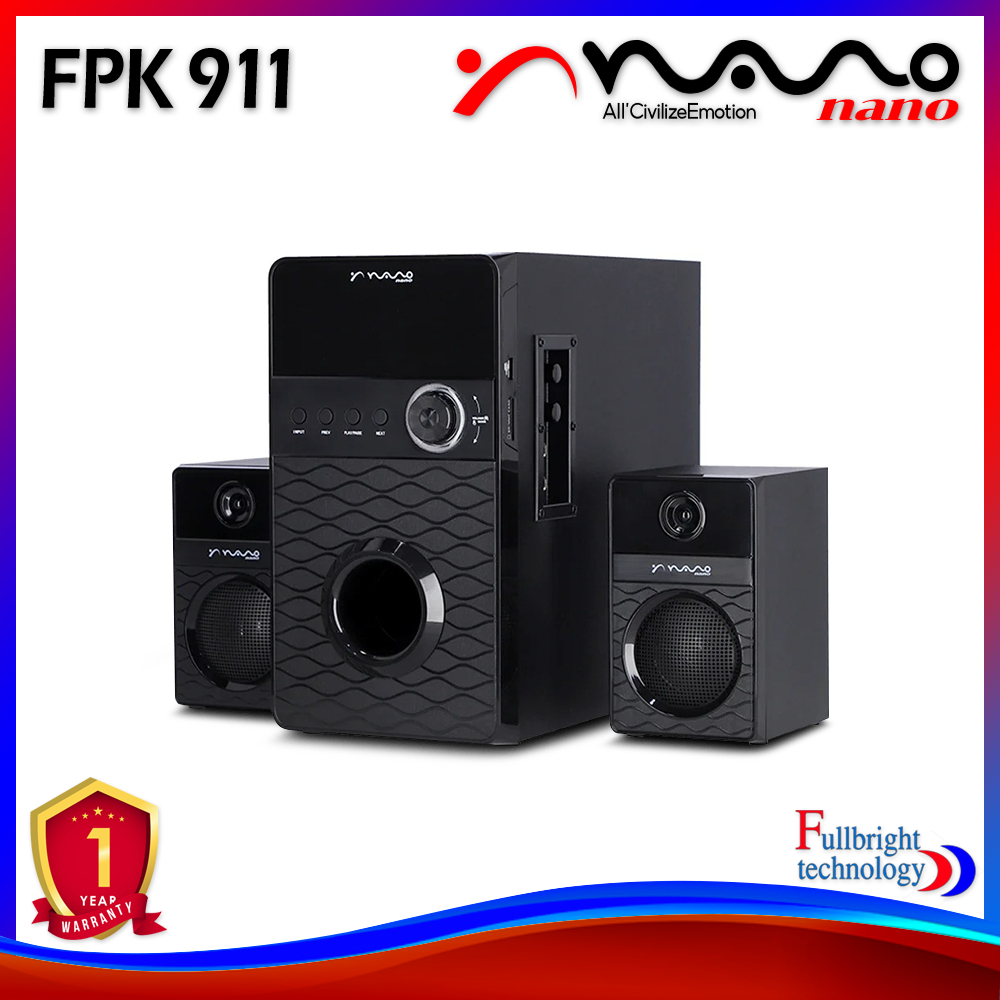 Nano FPK911 Bluetooth Speaker 2.1Ch ลำโพงบลูทูธสำหรับตั้งโต๊ะ พร้อมรีโมทควบคุม ประกันศูนย์ไทย 1 ปี