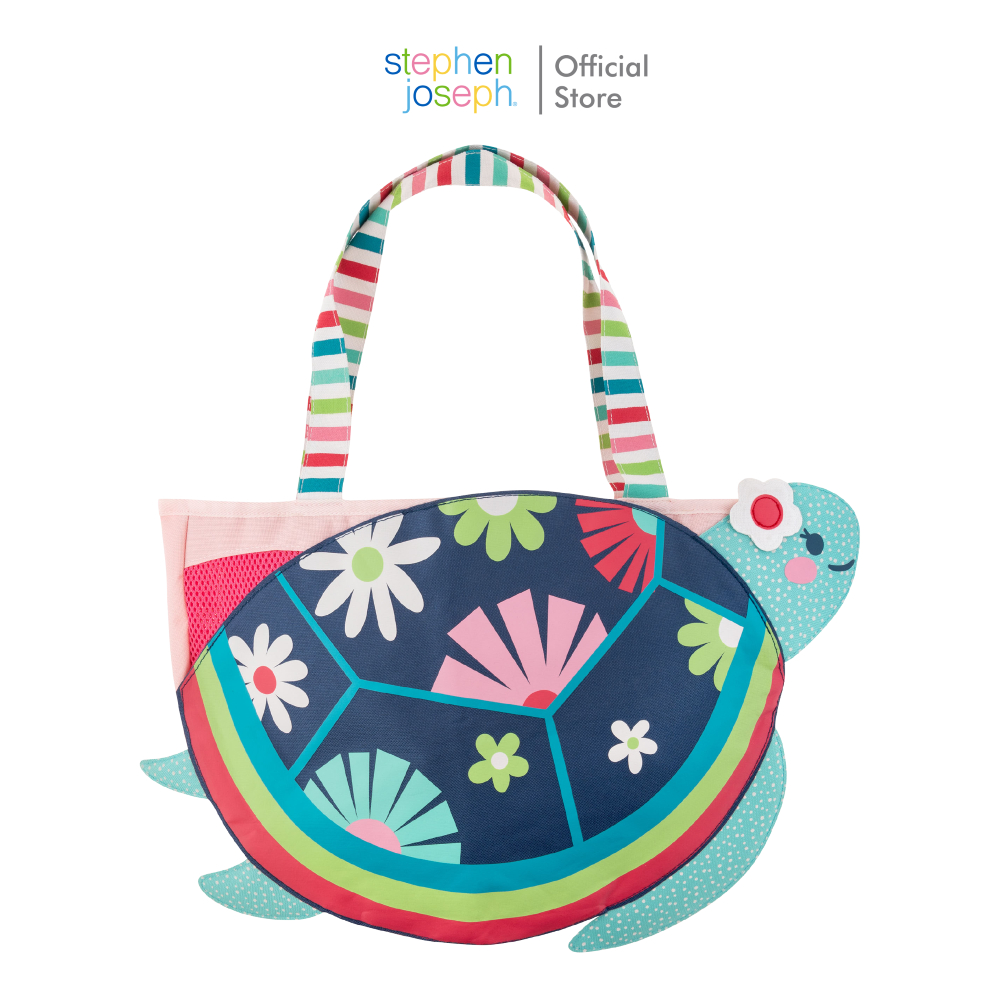 Stephen joseph กระเป๋าชายหาดเด็ก ยอดนิยมจากอเมริกา จุของได้เยอะ Beach tote bag Turtle น่ารักเข้าชุดกับผ้าเช็ดตัวมีฮู้ด