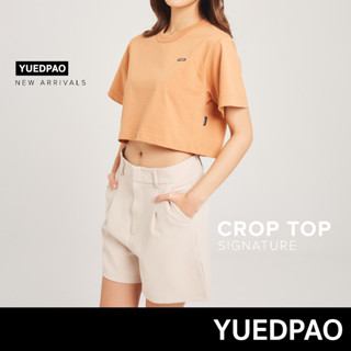 Yuedpao No.1 เสื้อยืดSignature Crop Summer ผ้าหนาทรงสวย ยับยากรีดง่าย รับประกันไม่ย้วย 2 ปี เสื้อครอป สี Sunrise