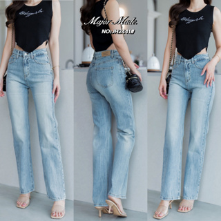 JH2441# กางเกงยีนส์ขากระบอก Jeans house