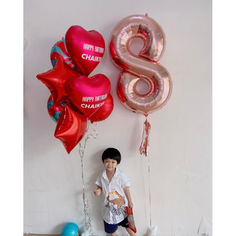 ลูกโป่งตัวเลข สีโรสโกลด์ ขนาด32“40นิ้ว ขอดูสีจริงทักแชทได้
