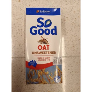 So Goog Unsweetened Oatเครื่องดื่มผสมข้าวโอ๊ต สูตรไม่มีน้ำตาลทราย 1 ลิตร