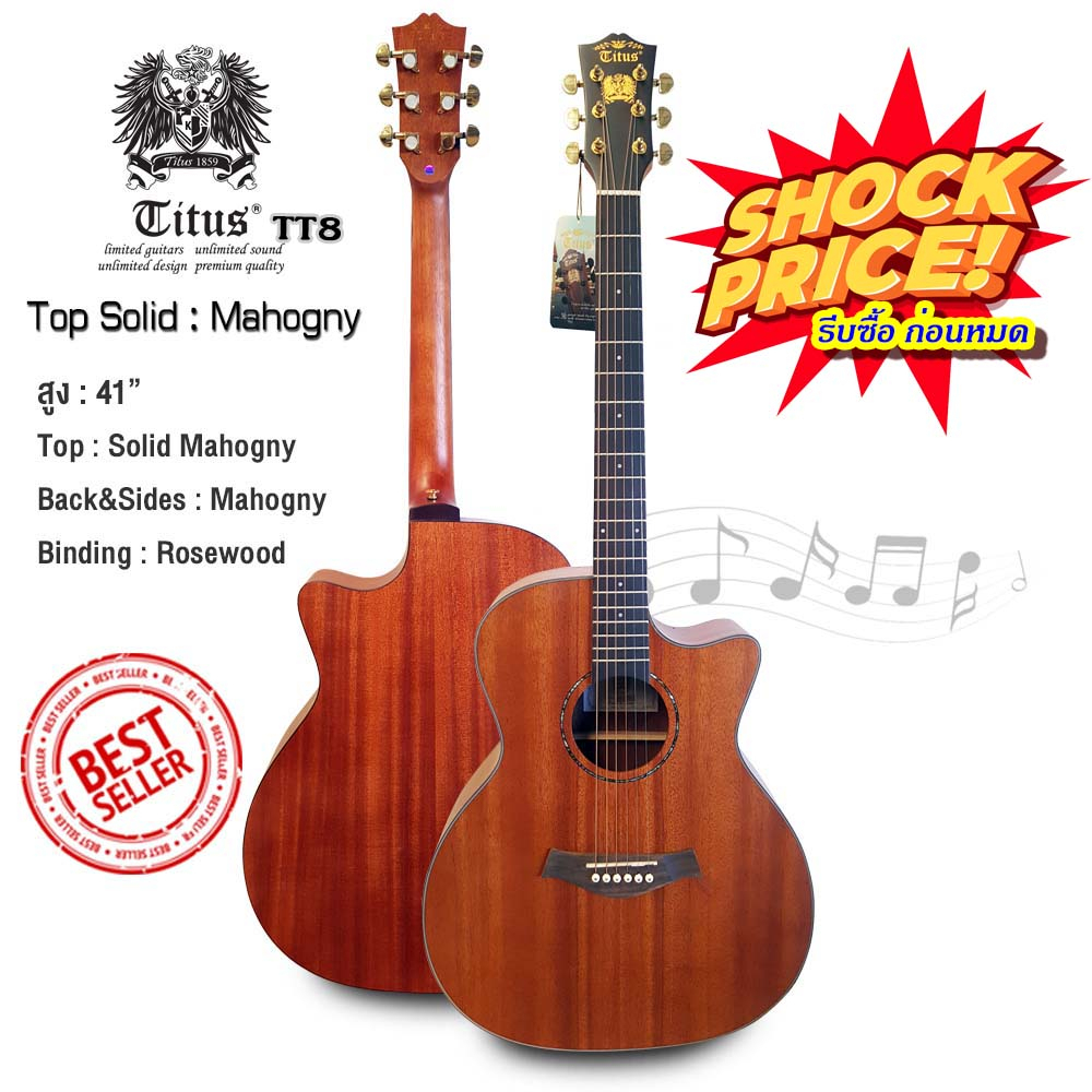 String Instruments 1700 บาท Sale  Guitar กีตาร์ กีต้าร์โปร่ง กีตาร์โปร่งไฟฟ้า ไม้โซลิด Mahogany เสียงดี มีคุณภาพ มีให้เลือกหลายรุ่น Hobbies & Collections