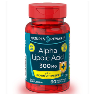 ✅ ALPHA LIPOIC ACID 300 MG➕BIOTIN 🌺ช่วยกำจัดอนุมูลอิสระได้สูง⚡️ต้านโรคเบาหวาน‼️60 แคปซูล‼️