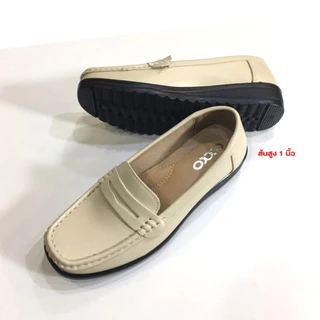 prettycomfort รองเท้าคัชชูส้นเตี้ย เพื่อสุขภาพหนังนิ่ม ทำงาน หญิง ส้นเตารีด oxxo พี้นสูง1นิ้ว X11402