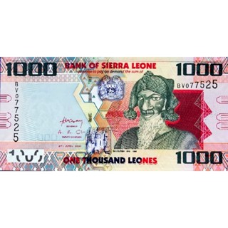 แบงก์​ผซีร่าเลออน Sieera​ Leone, 1000 Leones, ไม่​ผ่าน​ใช้​ UNC, B947T