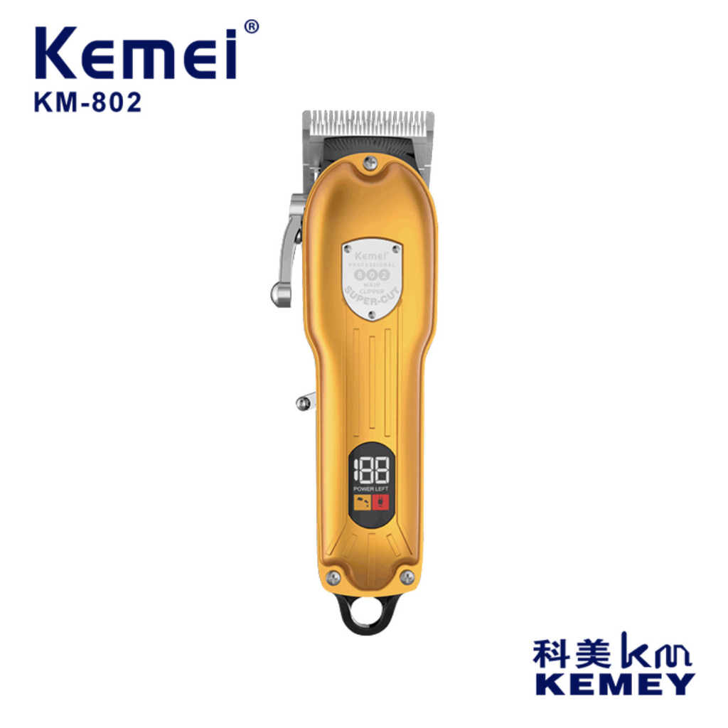 KEMEI KM-802แบตเตอเลี่ยนไฟฟ้าไร้สาย พร้อมที่รองหวี 4 ชิ้น