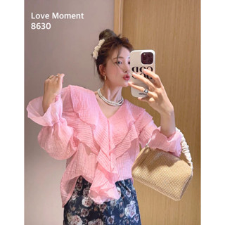 เสื้อแขนยาว สีสวย สดชื่น โคเรีย น่ารัก ฟรุ้งฟริ้ง Code 8630
