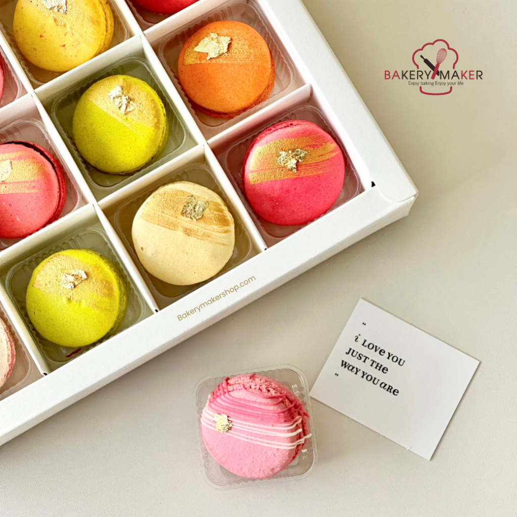 กล่องมาการอง 12 ช่อง ฝาเลื่อนใส 1ใบ 3 สี / Macaron box Valentine box กล่องช็อคโกแล็ต ฝาเลื่อน - รูปที่ 3