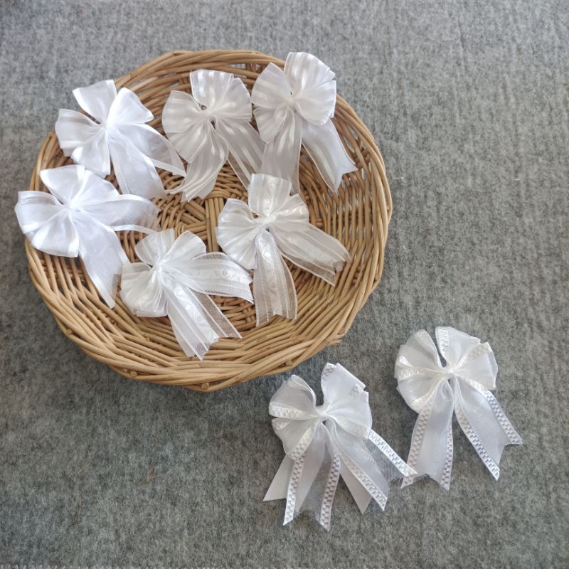 🧑‍🎓Back to school!!! โบว์ผ้าแก้ว โบว์นักเรียน ราคาต่อคู่ BOW-PG11/21