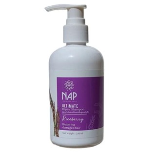 NAP Organic Shampoo ปรับสูตรใหม่หอมกว่าเดิม ฟองครีมละเอียด แชมพูไรซ์เบอรี่ &amp; เคราติน สำหรับผมแห้งแตกปลาย