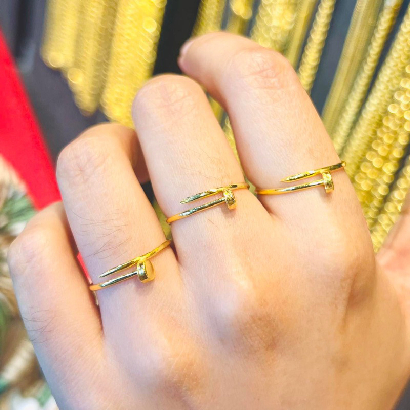 แหวนตะปู 0.6 กรัม ทองคำแท้(96.5%) ขายได้ จำนำได้ พร้อมใบรับประกันทองคำ ห้างขายทองโง้วกิ้มเล้ง kptgold