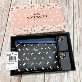 Coach ของแท้ กระเป๋าคล้องมือ 1 ซิบ ไซด์เอส พร้อมกล่อง