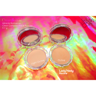 Creer Beaute Miracle Romance Clear Compact Face Powder ITEM DESIGN Light Ochre - Orchre ตลับจริง (ไม่มีกล่อง)