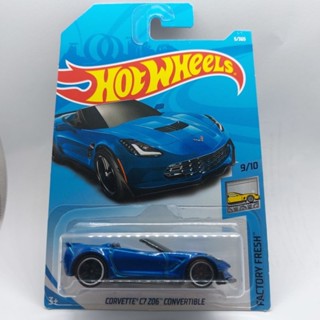 รถเหล็ก Hotwheels CORETTE C7 Z06 CONVERTIBLE สีน้ำเงิน (ib40)