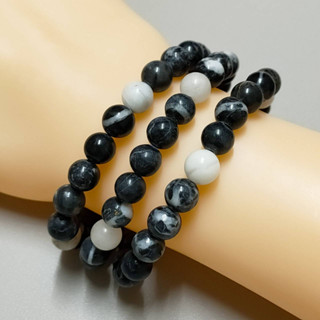 ข้อมือหินแจสเปอร์ม้าลายสีดำ Black zebra jasper