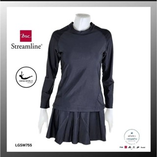 ชุดว่ายน้ำผู้หญิง swim world by BSC streamline ลดเยอะมาก(เสื้อ+กางเกงกระโปรง)มีซับในมีฟองน้ำกันUV
