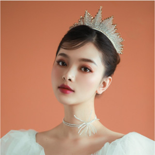 มงกุฏเพรชคริสตัล งานแฮนด์เมด พลอยแวววาว สำหรับเจ้าสาว เจ้าหญิง