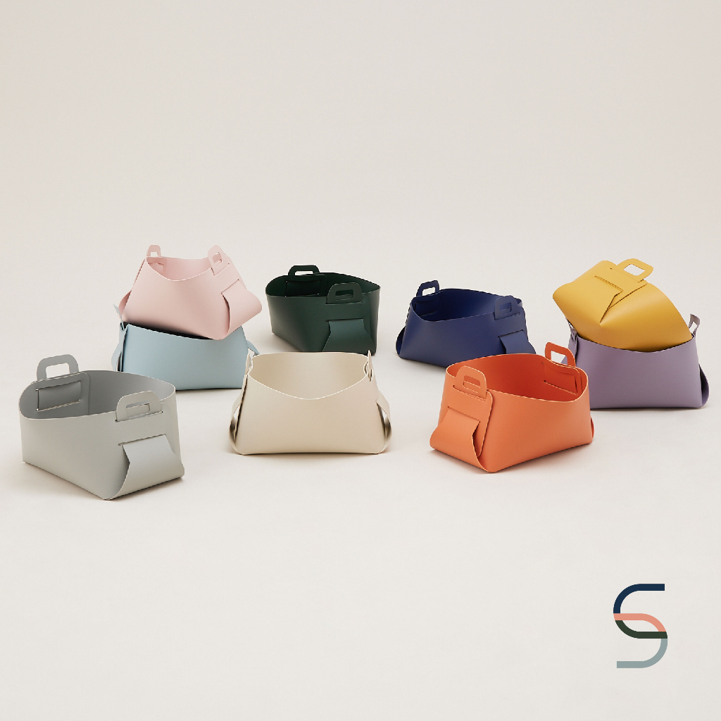 SARABARN Pu Leather Storage Basket | อุปกรณ์สำหรับจัดเก็บ ขนาดกลาง 9 สี