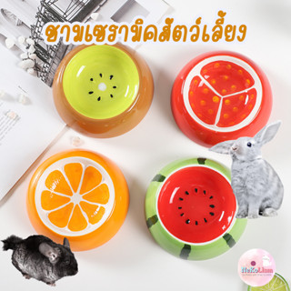 ชามเซรามิคสัตว์เลี้ยง แมว ชามกระต่าย ชามหนูตะเภา ชามอาหาร 13x9x4cm เซรามิก bowl Small Pet