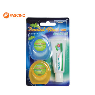 DR.PHILLIPS Dental Floss Set - ไหมขัดฟันกลิ่นมิ้นท์ 55 หลา แพ็คคู่พร้อมยาสีฟันเด็นเทียม 10 กรัม