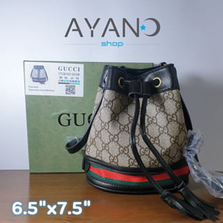 กระเป๋าทรจีบมินิ (Gucci) ขนาด 6.5 นิ้ว (สีดำ) + พร้อมกล่อง