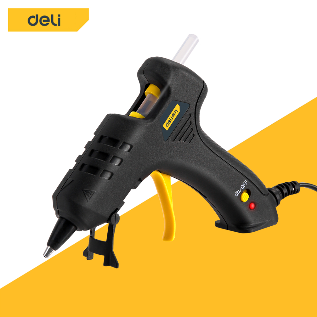 [ฟรีกาว] Deli ปืนยิงกาวแท่ง ปืนยิงกาวร้อนไฟฟ้า สำหรับแท่งกาว 7mm สายไฟยาว 1เมตร 40W มีสวิตซ์เปิดปิด Hot Melt Glue Gun