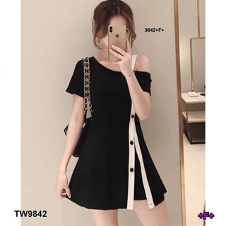 CS9842 Set เสื้อโชว์ไหล่สายเดี่ยวไหล่เดียว + กางเกงขาสั้น Set one-shoulder one-shoulder top + shorts