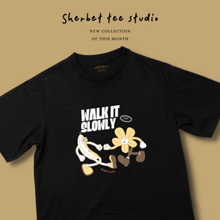 sherbetteeshop|เสื้อยืดลาย walk it slowly