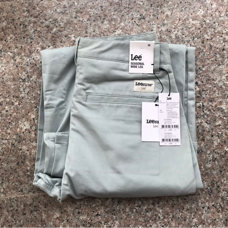 LEE Seasonal Wide Leg กางเกงขายาวผู้หญิง ทรงกระบอก เอวสูง ผ้ายืด เป้าซิป ใส่สบาย