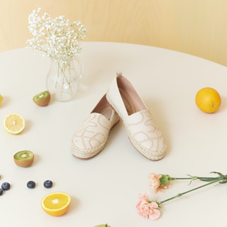Minx chloe fluffy รุ่นผ้าลายหัวใจ สี champagne