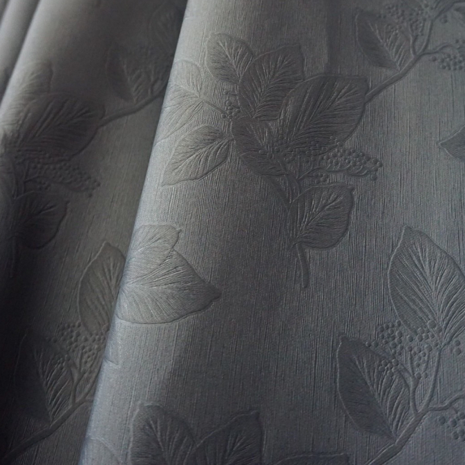 ผ้าม่านสีเทาลายใบไม้ใหญ่ กั้นห้องกั้นแอร์ Blackout ม่านประตู,หน้าต่าง Polyester100% ผ้าเกรดพรีเมี่ยม ราคา ถูกที่สุด ดีลบีเคเค แกลเลอรีภาพที่ 7