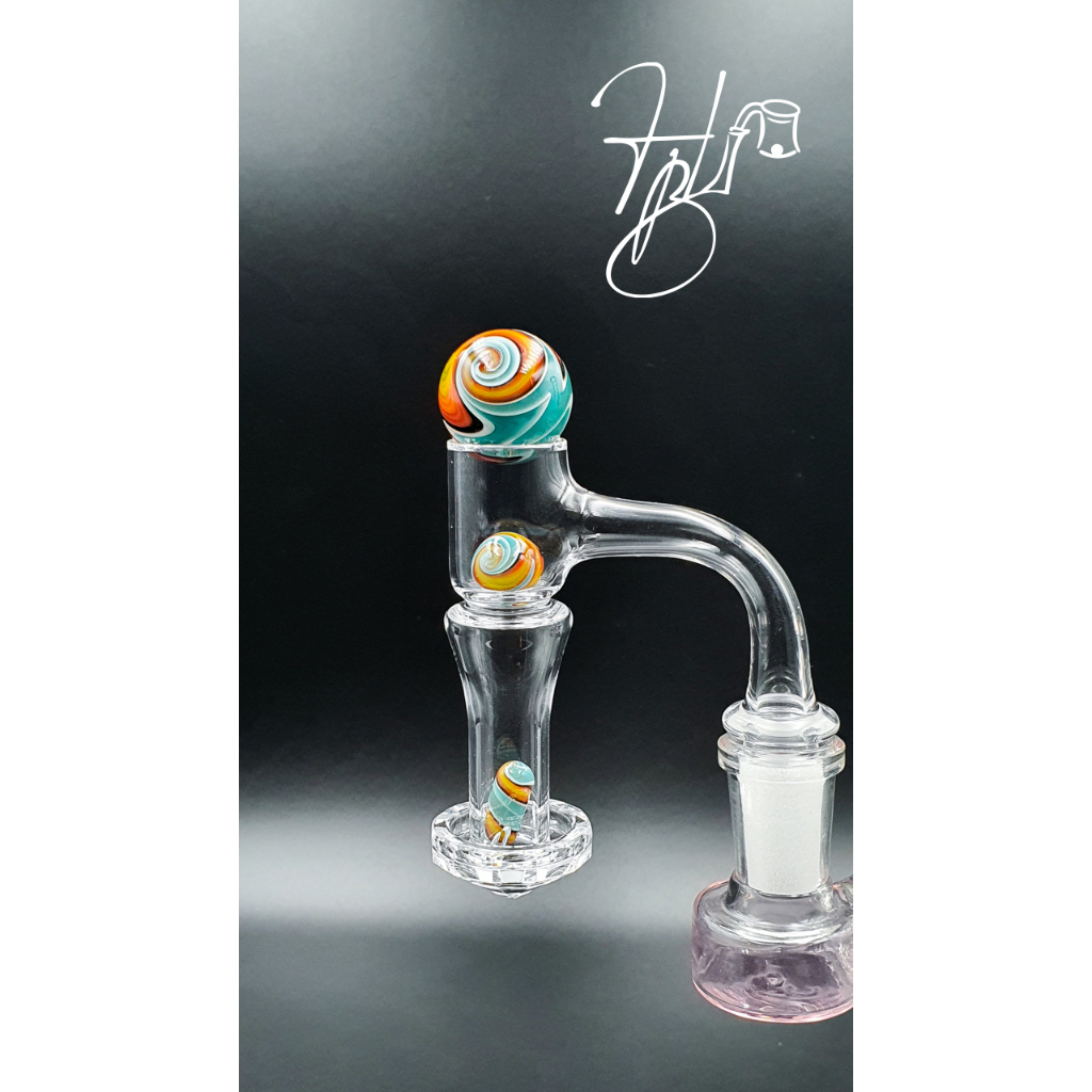 Terp Ball Trippy SET ลูกแก้วหมุน 3pc* Carb Cap for Quartz Banger, Dab rig, Wax/Dab/Shatter DPGCC028