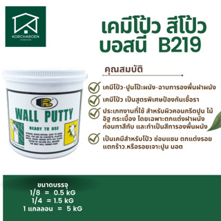 เคมีโป้ว สีโป้ว บอสนี่ BOSNY Wall Putty B219