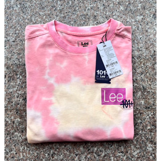 LEE 101+ เสื้อยืดสีชมพูผู้ชาย ผ้านุ่มใส่สบาย ทรงโอเวอร์ไซส์ ของแท้จากShop 100%