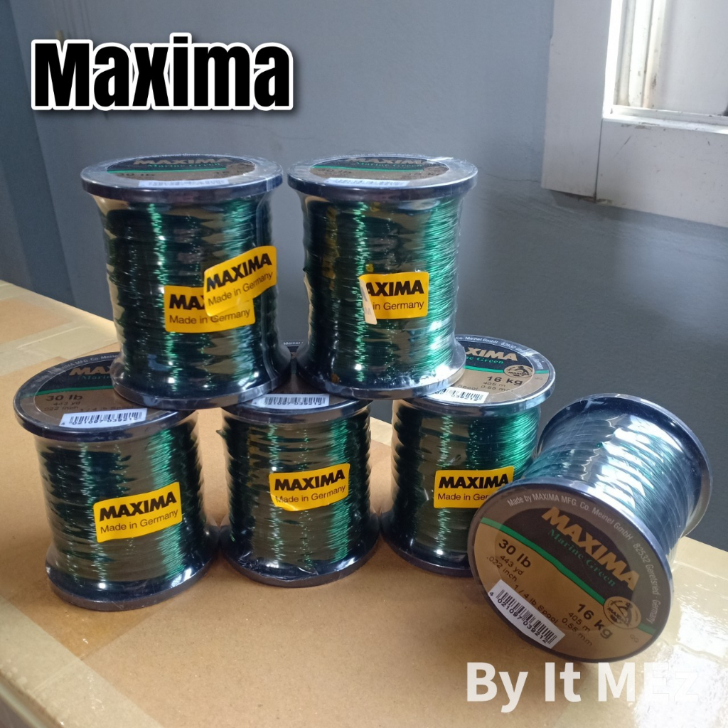 ของแท้ ราคาถูก เอ็นตกปลา เอ็นเต็ม Maxima สีเขียว Made in Germany เส้นเล็ก เหนียว ไม่ตีเกลียวง่าย fishing line