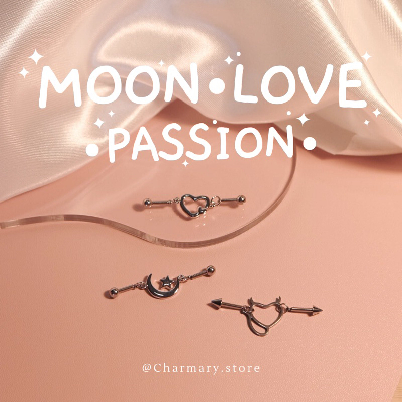 [สินค้าพร้อมส่ง✨] จิวหู MOON•LOVE•PASSION
