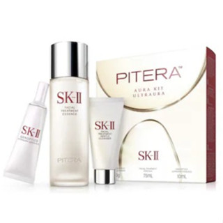 (set 3 ชิ้น) SK-II Pitera Aura Kit Ultraura : น้ำตบ 75ml, อัลตร้าออร่า 10ml, คลีนเซอร์ 20g ฉลากไทย ผลิต 10/22 เซ็ตออร่า