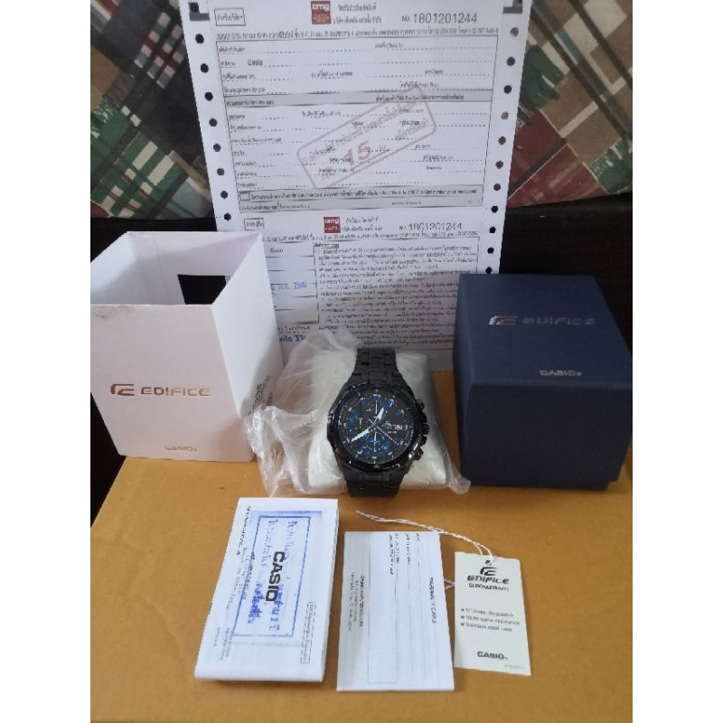 Casio Edifice นาฬิกาข้อมือผู้ชาย สายสแตนเลส รุ่นEFR-539BK-1A2-สีดำ