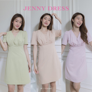 (ใส่โค้ด WDMESK ลดเพิ่ม 45.- ขั้นต่ำ 300.-) JENNY Dress ชุดเดรสสีพื้น (Mlit_brand)