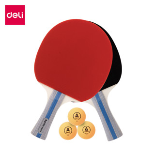 Deli ไม้ปิงปอง ไม้ปิงปองพร้อมใช้งาน แถมฟรีลูกปิงปอง 3 ลูก table tennis racket