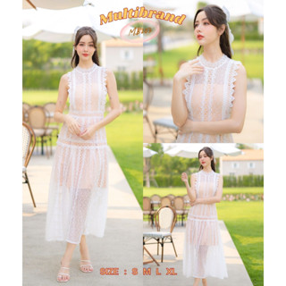 fairyangelstore - เดรสลูกไม้ยาว (MB203) #พร้อมส่ง #เดรสทำงาน #เดรสแฟชั่น #เดรสสวย #เดรสออกงาน #เดรสน่ารัก