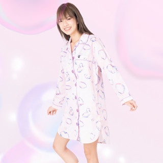 PAUL FRANK เดรสชุดนอน WOMENS LS DRESS JULIUS BUNNY SPACE DRIFTER