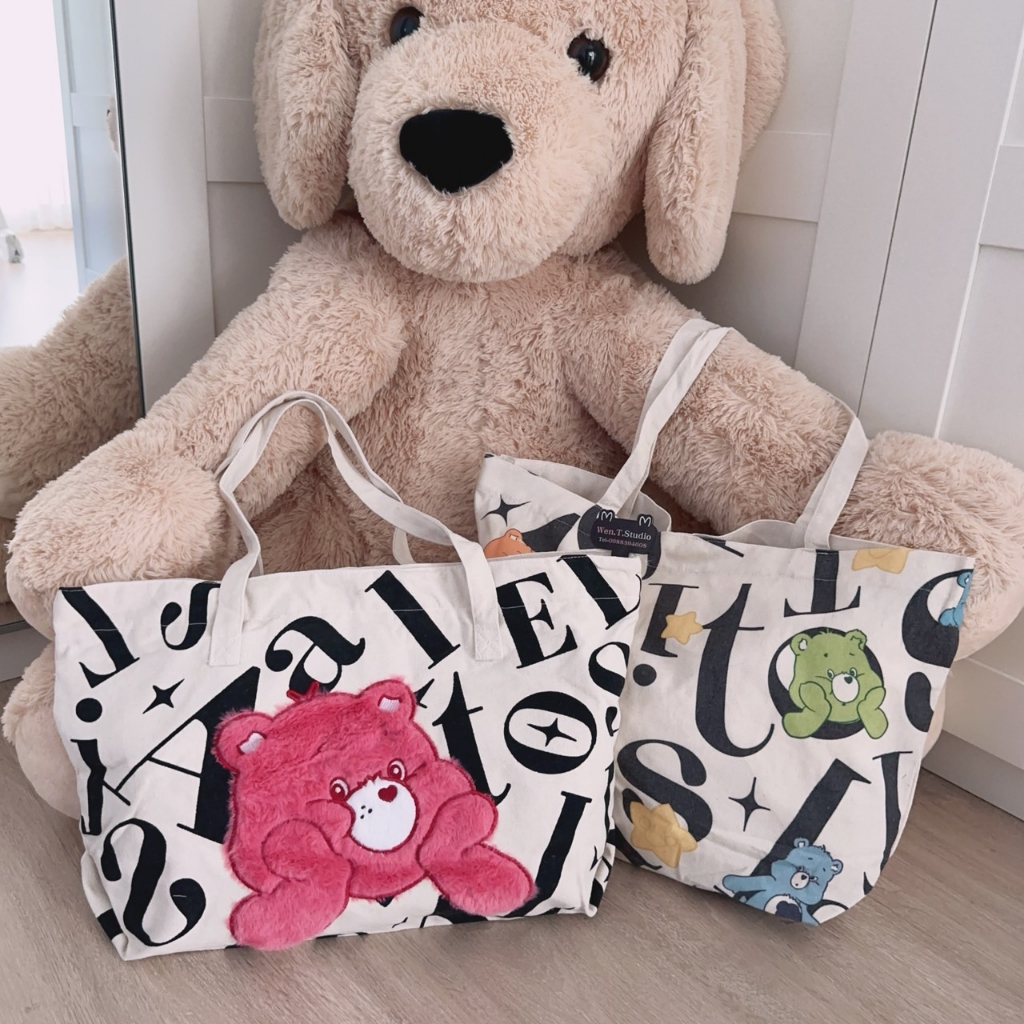 พร้อมส่ง กระเป๋าผ้า กระเป๋าถือ เนื้อผ้านิ่ม ใส่บัตร ของใช้อื่นๆ กระเป๋าเกาหลีแฟชั่น สวยๆ ขนาด ยาว 18.2นิ้ว สูง11.5นิ้