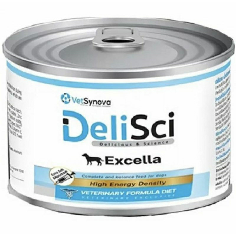 Vetsynova DeliSci Excella dog ขนาด 185 g และ Cat 80g อาหารสำหรับสัตว์ป่วย หลังผ่าตัดหรือกำลังพักฟื้น