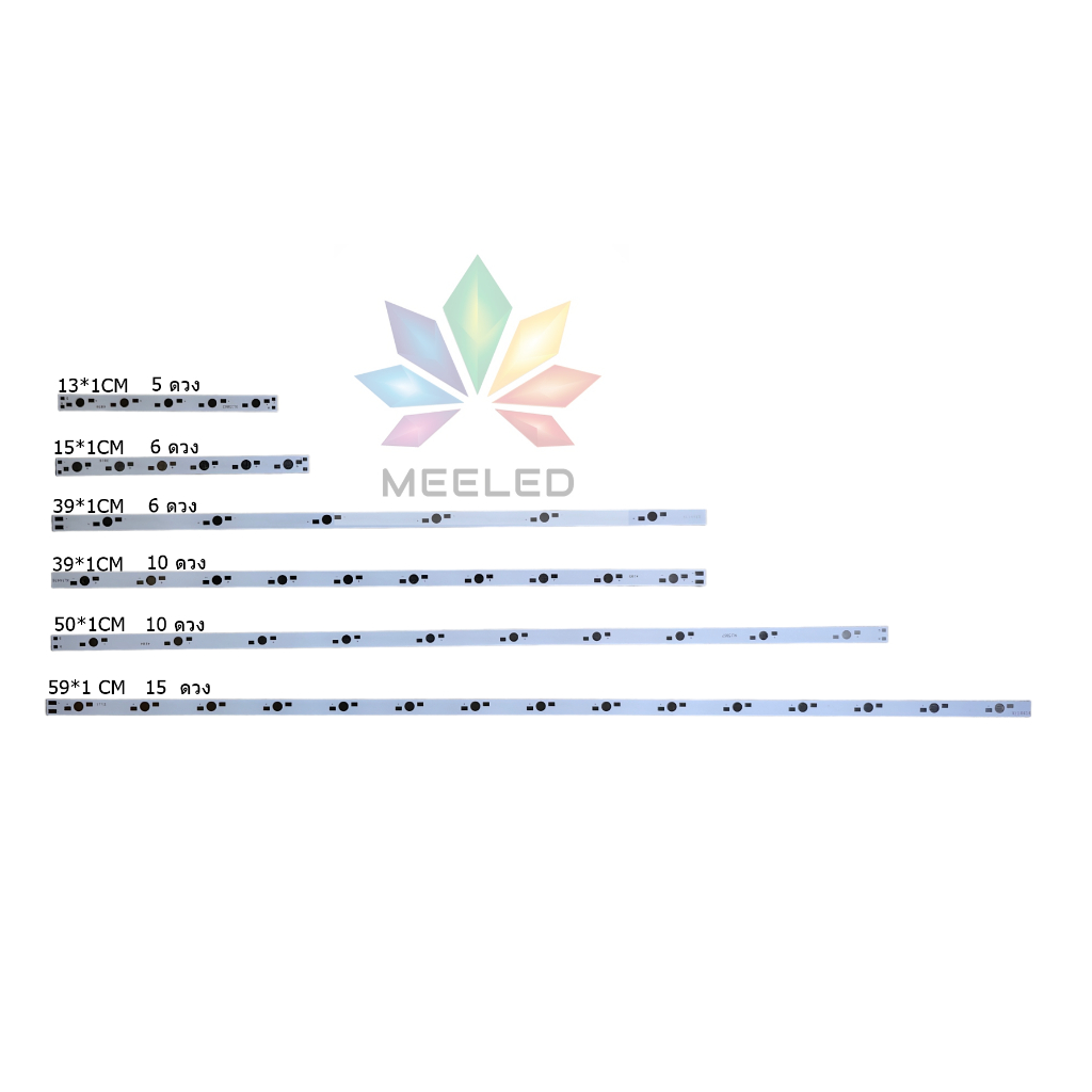 PCB วางหลอด LED 1W 3W 5W แบบยาว
