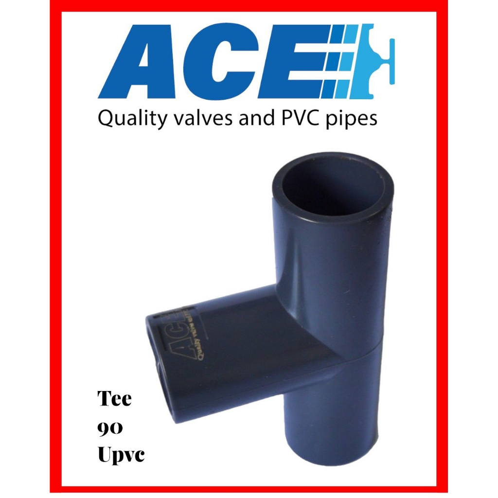 ACE PVC Tee 90° ข้อต่อสามทาง 90 องศา สำหรับเชื่อมต่อท่อประปา หรืออุปกรณ์อื่นๆ สวมท่อฟ้าทากาว 1/2" - 1" แข็งแรง ทนทาน