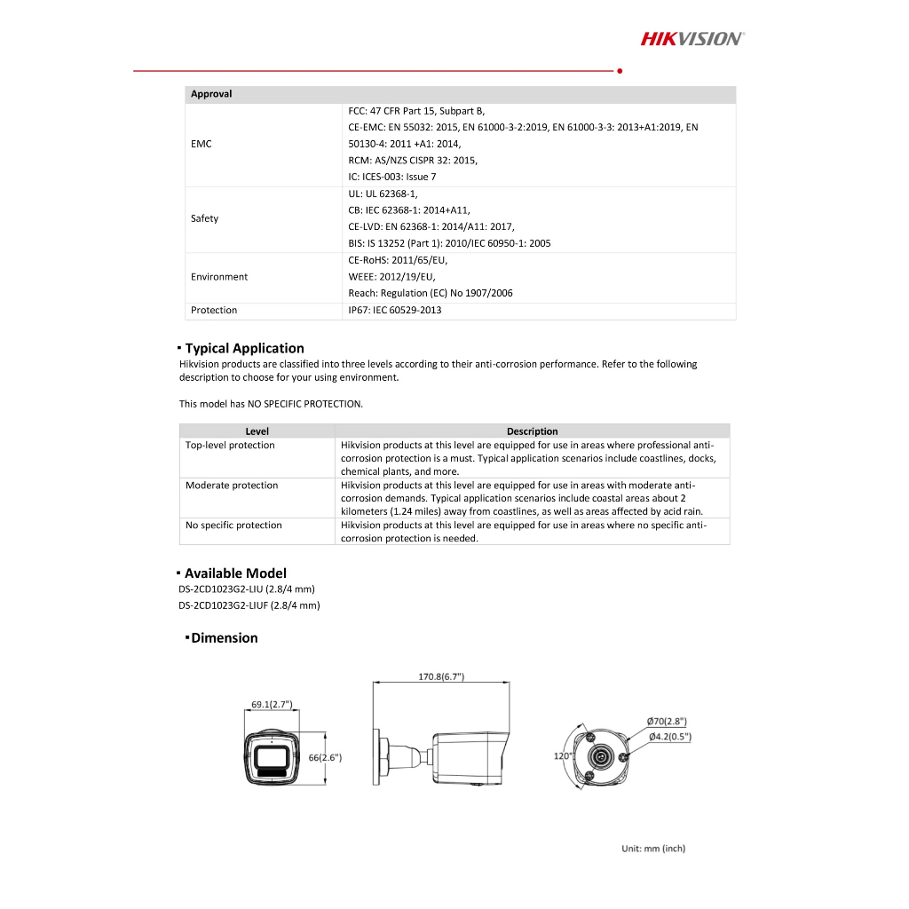 HIKVISION กล้องวงจรปิด smart dual light IP 2MP DS-2CD1023G2-LIU มีไมค์  ปรับโหมดภาพสี24ชม.ได้ 2.8mm - รูปที่ 3
