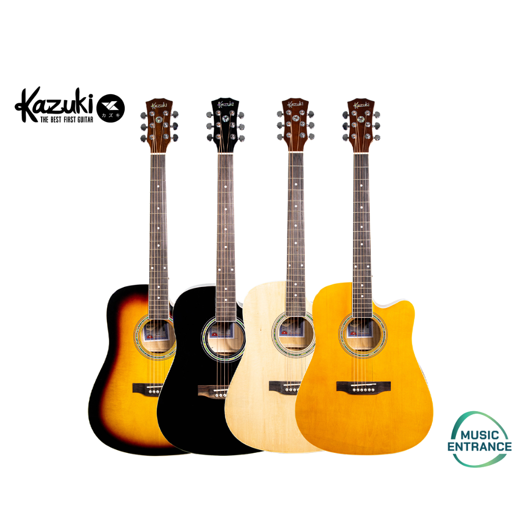 Kazuki KZ-41C Acoustic Guitar กีต้าร์โปร่ง รุ่น KZ41C ขนาด 41 นิ้ว ทรง Dreadnought แถมฟรีกระเป๋า ปิ๊