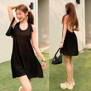 Litta mini dress เดรสสั้นสไตล์คล้องคอผูกโบว์สุดคิ้วท์ มี3สี
